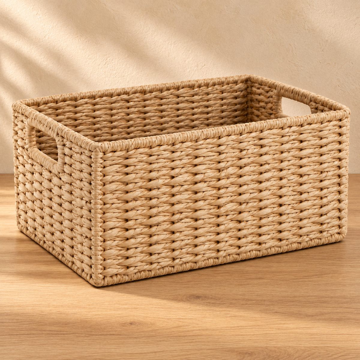 Healthyaus Natural Woven Storage Basket with Dual Handle Design