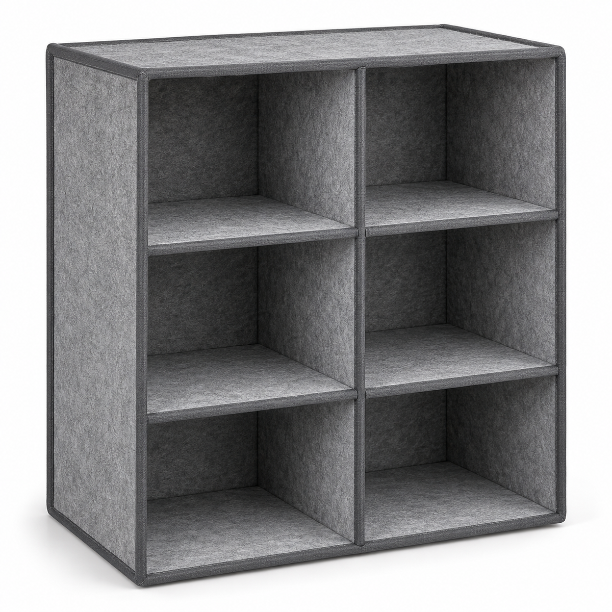 Healthyaus Gray Six-Cube Open Storage Organizer with Fabric-Look Finish