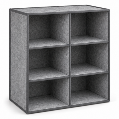 Healthyaus Gray Six-Cube Open Storage Organizer with Fabric-Look Finish