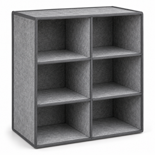 Healthyaus Gray Six-Cube Open Storage Organizer with Fabric-Look Finish