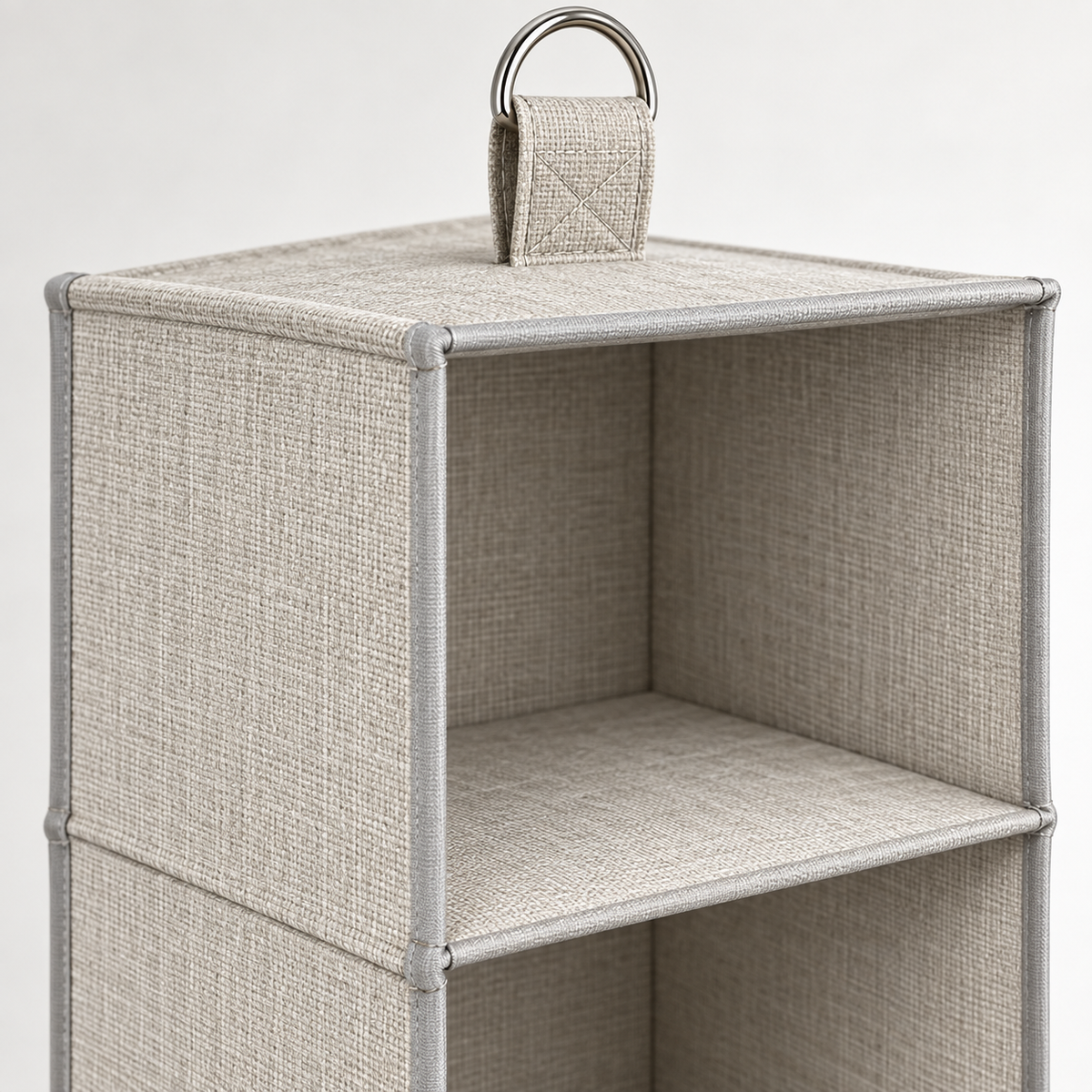 Healthyaus Beige Hanging Closet Organizer with Five Open Storage Compartments