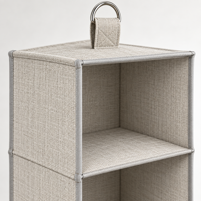 Healthyaus Beige Hanging Closet Organizer with Five Open Storage Compartments